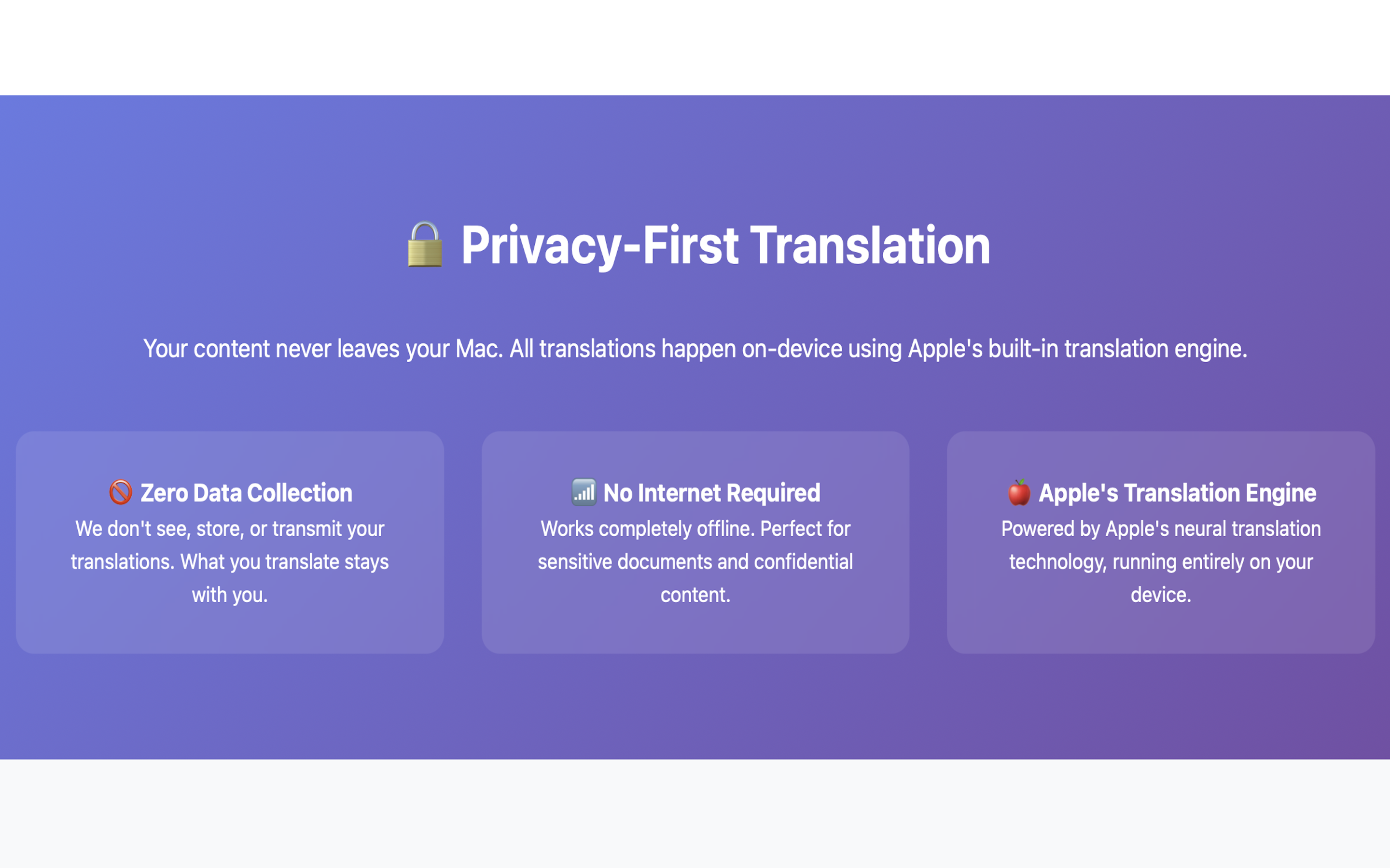 Privacy-First Translation